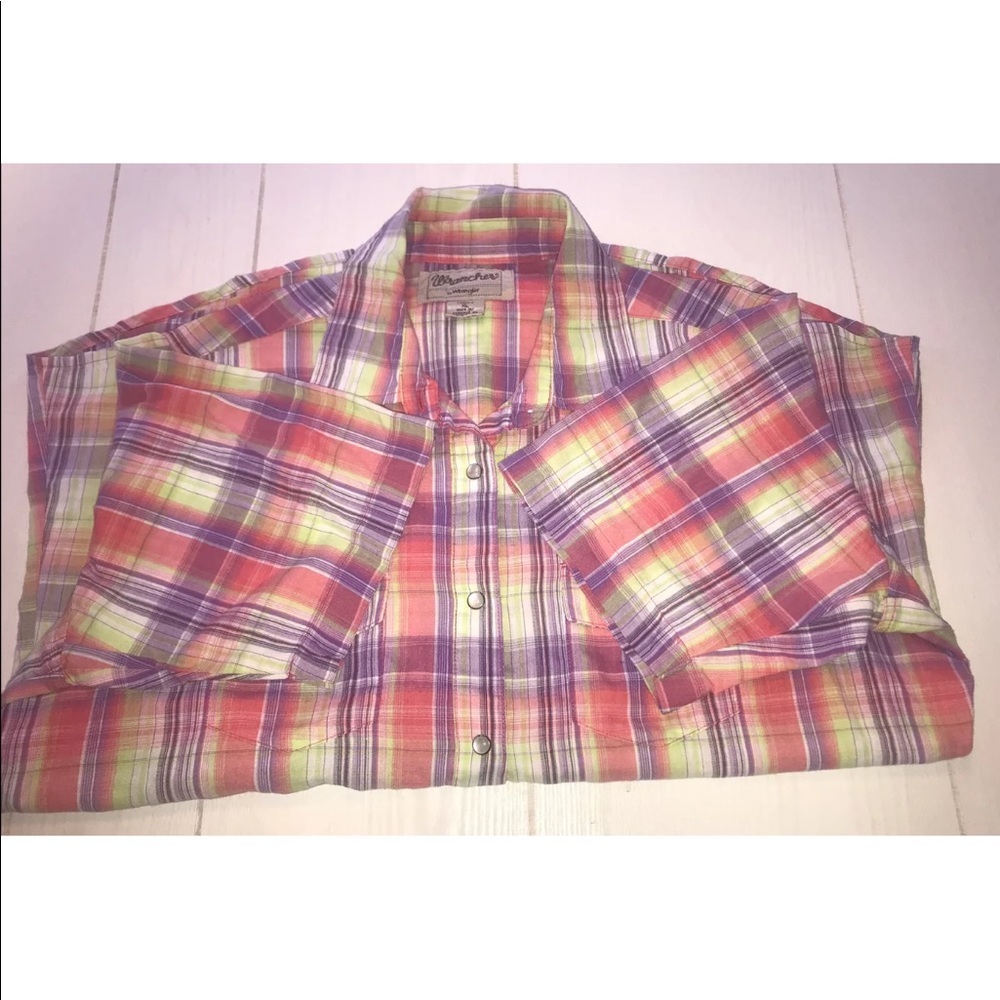 Wrancher by Wrangler Plaid Snap-button Top